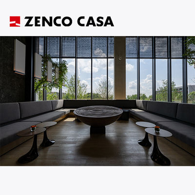 Đồ nội thất khách sạn giải trí cố định nhiều người ghế sofa kiểu Wabi Sabi Cột gỗ bàn cà phê