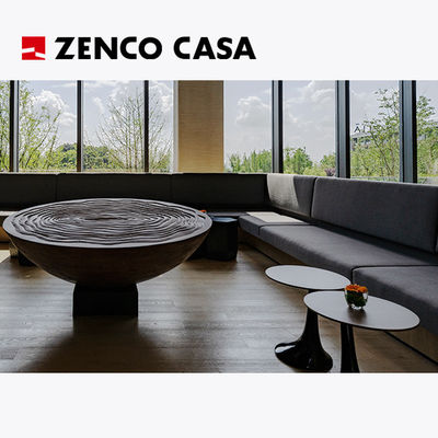 Đồ nội thất khách sạn giải trí cố định nhiều người ghế sofa kiểu Wabi Sabi Cột gỗ bàn cà phê