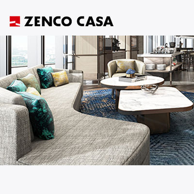 Bộ đồ nội thất phòng khách sạn bao gồm ghế sofa và bàn cà phê