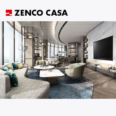 Bộ đồ nội thất phòng khách sạn bao gồm ghế sofa và bàn cà phê